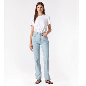 NWT SLVRLAKE London Split Jeans in Hard Luck Wash, Size 31